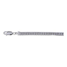 Load image into Gallery viewer, Sterling Silver 2-Row Clear CZ Bracelet
