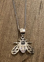 Load image into Gallery viewer, Sterling Silver Multi CZ Bee Pendant
