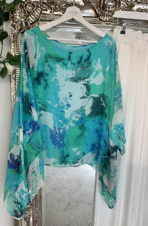 Turquoise-Green 2 layer Top