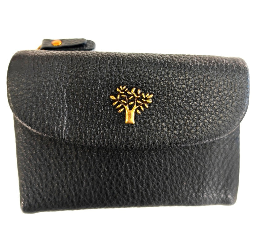 Black Tree Of Life Leather Purse