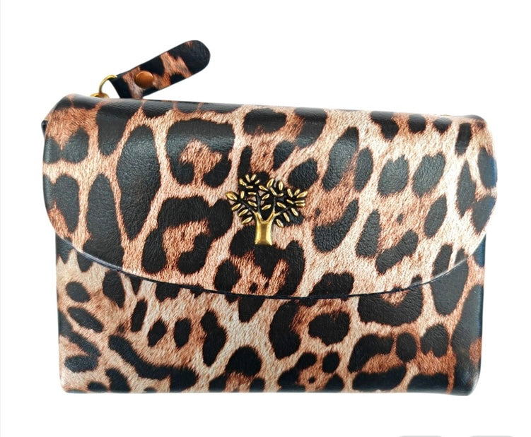 Animal Print Tree Of Life Leather Purse