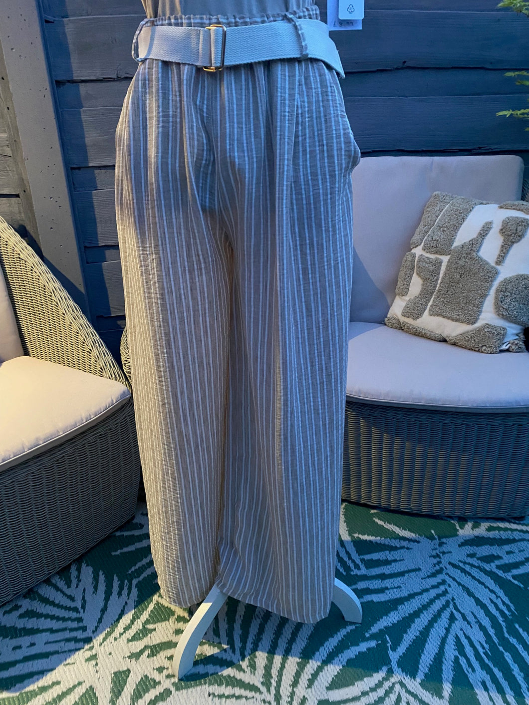 Taupe Striped Pants